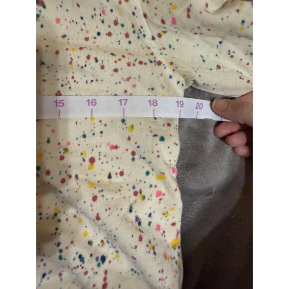 NWOT Anthropologie Maeve Jamie Paint-Speckled Sweatshirt Size Small Cream Boho - Picture 10 of 11